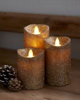  Sara LED Bloklys, 3 stk - Champagne