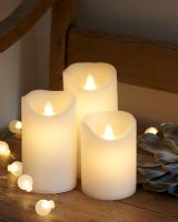  Sara LED Bloklys, 3 stk - Hvid