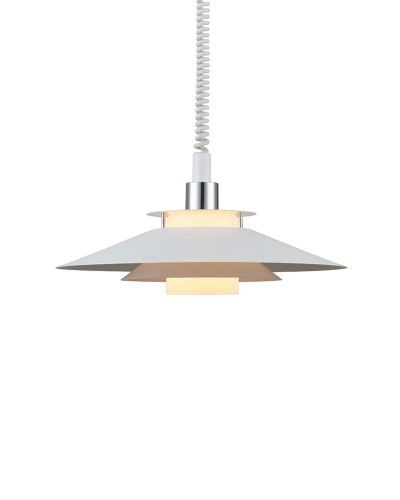 Halo Design Rivoli Pendel m/hejs Ø40 Hvid/Krom Halo Design Rivoli Pendel m/hejs Ø40 Hvid/Krom