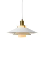 Rivoli Pendel Ø26 Blank hvid og messing fra Halo Design Rivoli Pendel Ø26 Blank hvid og messing fra Halo Design