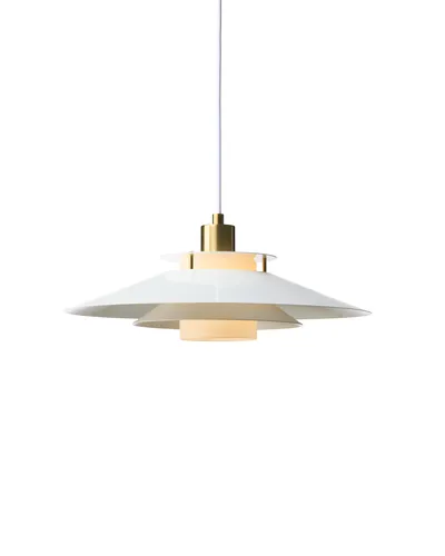 Rivoli Pendel Ø40 Blank hvid og messing fra Halo Design