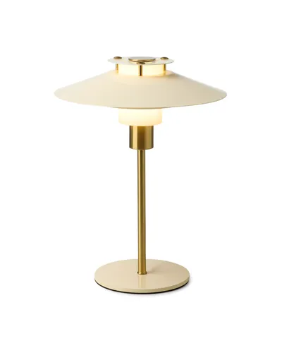 Rivoli Bordlampe Creme og messing fra Halo Design