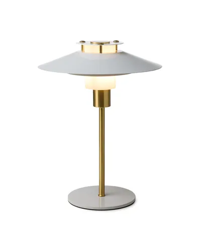 Rivoli Bordlampe Blank grå, messing fra Halo Design
