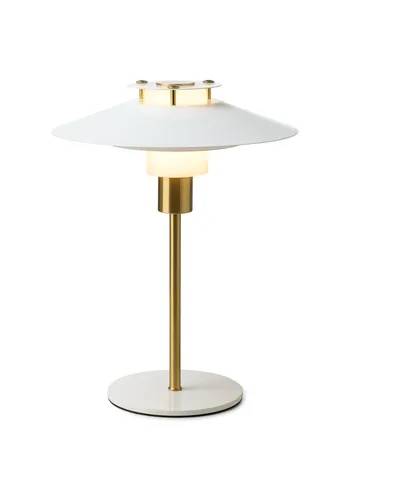 Rivoli Bordlampe Blank hvid, messing fra Halo Design