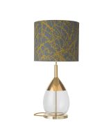 Ebb & Flow Lute Lampefod - Klar/Guld m/ SH101023 lampeskærm