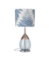 Ebb & Flow Lute Lampefod - Topaz Blå/Platinium m/ SH101017 lampeskærm