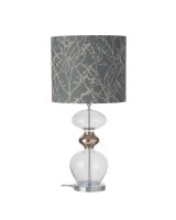 Ebb & Flow Futura Lampefod - Klar/Platinium m/ SH101020 lampeskærm Ebb & Flow Futura Lampefod - Klar/Platinium m/ SH101020 lampeskærm