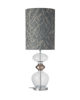 Ebb & Flow Futura Lampefod - Klar/Platinium m/ SH101052 lampeskærm Ebb & Flow Futura Lampefod - Klar/Platinium m/ SH101052 lampeskærm