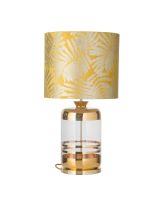 Ebb & Flow Pillar Lampefod - Klar/Guld m/ SH101029 lampeskærm Ebb & Flow Pillar Lampefod - Klar/Guld m/ SH101029 lampeskærm