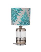 Ebb & Flow Pillar Lampefod - Klar/Platinium m/ SH101015 lampeskærm Ebb & Flow Pillar Lampefod - Klar/Platinium m/ SH101015 lampeskærm