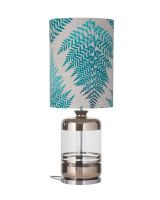 Ebb & Flow Pillar Lampefod - Klar/Platinium m/ SH101047 lampeskærm Ebb & Flow Pillar Lampefod - Klar/Platinium m/ SH101047 lampeskærm