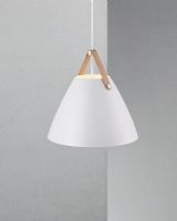 Nordlux Strap 36 - Hvid m/ brun rem