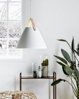 Nordlux Strap 36 - Hvid m/ brun rem