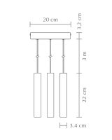 Umage Chimes Cluster 3 Pendel - Mål