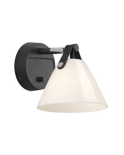 Nordlux Strap 15 - Opal/Sort m/ sort rem Nordlux Strap 15 - Opal/Sort m/ sort rem