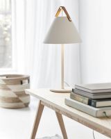 Nordlux Strap Bordlampe - Hvid m/ brun rem