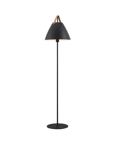 Nordlux Strap Gulvlampe - Sort m/ brun rem Nordlux Strap Gulvlampe - Sort m/ brun rem